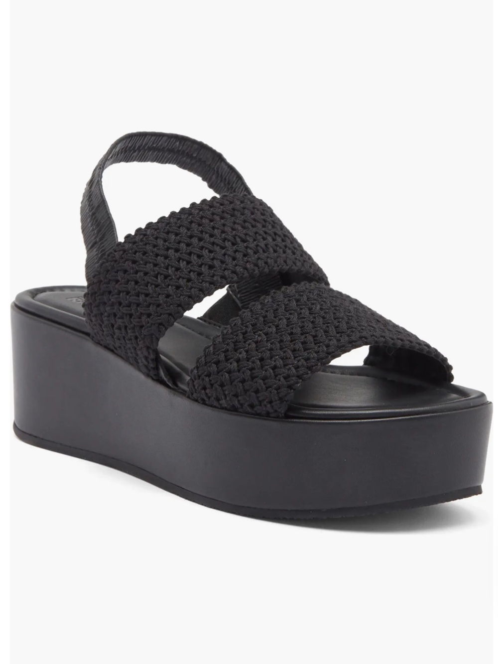 Nordstrom Rack Woven Platform Slingback Sandal - Black